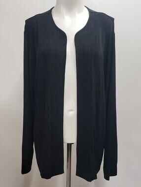 Chicos Travelers Open Cardigan Women's Size XL Black Casual Effortless Versatile